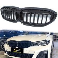 Glossy Black Front Bumper Kidney Grille Grill for BMW 3 Series G20 W/O Camera