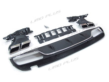 Rear Diffuser + Chrome Exhaust Tips For Mercedes Benz W205 Sedan S205 Wagon C300 C43 AMG di1
