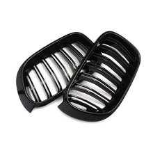 Front Kidney Grill Grille Double Line Gloss Black For BMW F25 X3 F26 X4 14-17