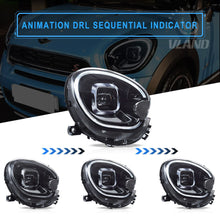 FULL LED Headlights For 2010-2016 Mini Cooper Countryman R60 W/Animation DRL