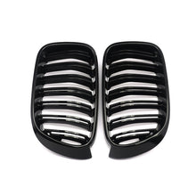 Front Kidney Grill Grille Double Line Gloss Black For BMW F25 X3 F26 X4 14-17
