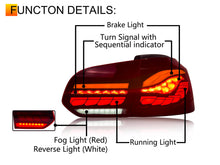 Smoked/Red LED Tail Lights For VW Golf 6 MK6 2009-2013 w/Sequential