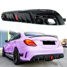 Rear Diffuser Black Muffler Tips for Mercedes Benz W205 Sedan S205 C300 C450 C43 AMG Sport Bumper di8