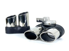 Carbon Look Rear Diffuser Chrome Exhaust Tips For Audi A6 C8 S6 S-Line 19-22