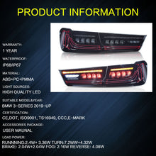 LED Smoked Tail Lights For BMW 3 Series G20 M3 2019-2022 Sequential