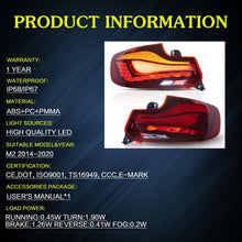 GTS Red Tail Lights W/Animation For BMW 2 Series 2014-2021 F22 F23 F87 Rear Lamps