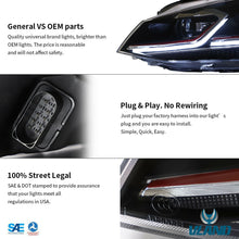 Full LED Projector Headlights For 2014-17 Volkswagen Golf MK7 w/Sequential