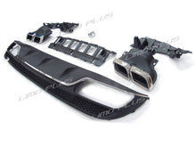 Rear Diffuser + Chrome Exhaust Tips For Mercedes Benz W205 Sedan S205 Wagon C300 C43 AMG di1