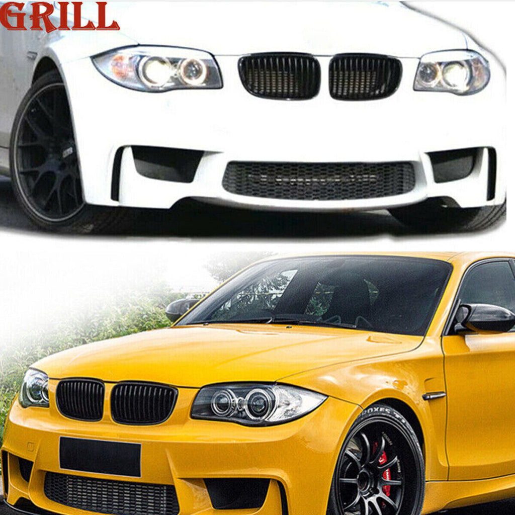 thumbnail image 2 of Gloss Black Kidney Grilles For BMW 1-Series E81 E82 E87 E88 2007-2013 (Facelift) 2 of 6