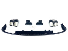 Carbon Look Rear Diffuser Chrome Exhaust Tips For Audi A6 C8 S6 S-Line 19-22