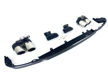 Carbon Look Rear Diffuser Chrome Exhaust Tips For Audi A6 C8 S6 S-Line 19-22