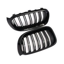 Front Kidney Grill Grille Double Line Gloss Black For BMW F25 X3 F26 X4 14-17