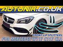 Gloss Black Front Lip Splitters Side Canards For Mercedes W117 CLA 180 200 250 45 AMG 2017-2019 pz72