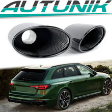 Gloss Black RS Style Exhaust Tailpipe Tip for Audi A4 A5 A6 A7 - Single Inlet 55-59mm