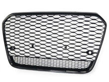Glossy Black Front Mesh Grille Grill For Audi A6 S6 C7 2011-2014