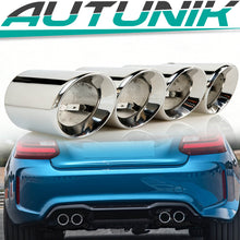 4x Chrome Exhaust Pipe Tail Muffler Tips For BMW F87 M2 F80 M3 F82 F83 M4 60mm Pipes