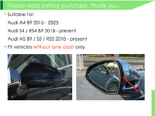 Side Mirror Cover Caps Glossy Black for Audi A4 B9 S4 RS4 A5 S5 RS5 W/O Lane Assist 2016-2021 mc20