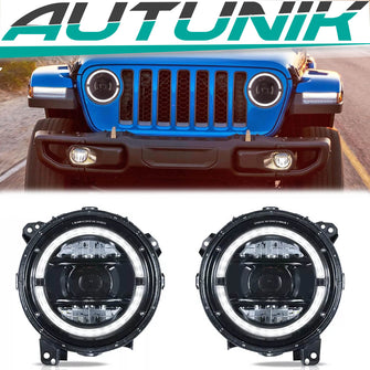 For Jeep Wrangler JL Gladiator 2018-2024 Headlights FULL LED Front Lamps