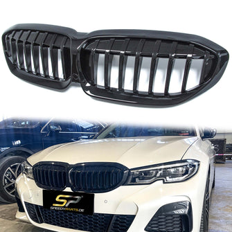 Glossy Black Front Bumper Kidney Grille Grill for BMW 3 Series G20 W/O Camera