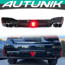 Black Diffuser Dual Exhaust for BMW G30 520 530 540 Sport Bumper 17-23