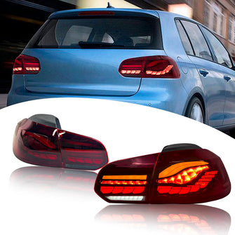Smoked/Red LED Tail Lights For VW Golf  6 MK6 2009-2013 w/Sequential