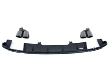 Black Rear Diffuser + Exhaust Tips for Audi A4 B9 S-line Sport Bumper 2017-2019