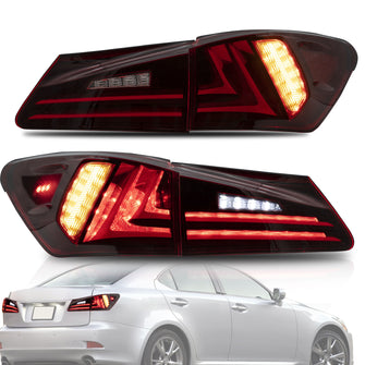 LED Tail Lights for Lexus IS250 IS350 ISF 2006-2015 Red Lens Rear Lamp