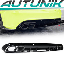 Gloss Black Rear Diffuser Exhaust Tips Mercedes C-Class W205 S205 2015-2021 standard bumper
