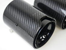 4PCS Carbon Fiber Exhaust Tips Gloss Black Perforated Inner Set for BMW M2 M3 M4 M5