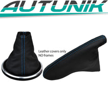 Blue Stitching Leather Gear Handbreak Set Gaiter for Ford Fiesta MK6 02-08