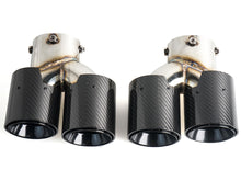 Glossy Carbon Fiber Exhaust Tips Black for BMW G42 G20 G22 G26 G30 60-63mm pipes