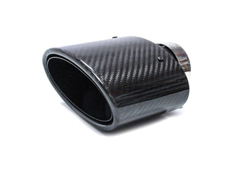 63-66mm Carbon Black Inlet Exhaust Tips Muffler Pipe Black For Audi A3 A4 A5 A6 A7 A8 Universal et120