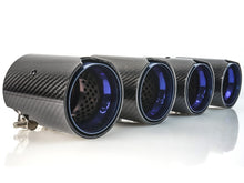 4x Carbon Fiber Exhaust Tips for BMW F80 M3 F82 M4 65-67mm pipes Gloss Blue Inner