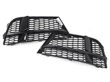 Black Front Bumper Fog Light Grilles Cover For Audi A3 S3 8V S-Line 2017-2020