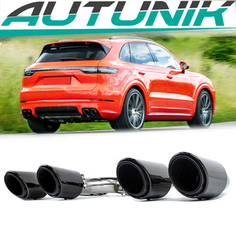 Sport Black Exhaust Tips for Porsche Cayenne 958 92A GTS Turbo GT V6 V8 2019-2023