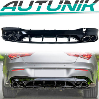 For Mercedes CLA Diffuser C118 X118 CLA45s AMG Rear Diffuser Black Exhaust Tips 19+ di200