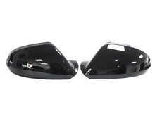 Glossy Black Side Mirror Cover Caps For Audi A6 C7 A6 S6 RS6 12-18 w/o Lane Assist