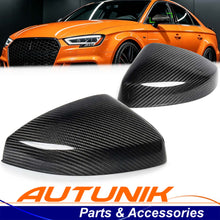 L+R Carbon Fiber Wing Mirror Cover Caps for Audi A3 S3 8V RS3 Without Lane Assist 13-20