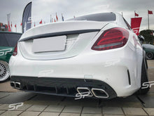 Black Rear Diffuser + Silver Exhaust Tips For Mercedes  W205 S205 C43 amg line 15-21