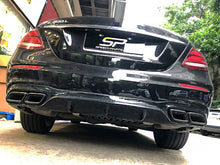 Rear Diffuser w/ Black Exhaust Tips Muffler Pipe for 16-19 Mercedes Benz E W213 Sedan AMG Bumper di33