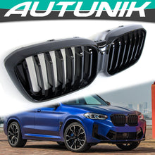 Glossy Black Front Kidney Grille Grill for BMW X3 G01 X4 G02 2022+ w/o Camera