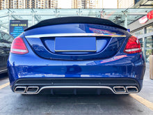 Rear Diffuser + Chrome Exhaust Tips For Mercedes Benz W205 Sedan S205 Wagon C300 C43 AMG di1