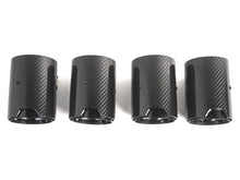 4PCS Carbon Fiber Exhaust Tips Gloss Black Perforated Inner Set for BMW M2 M3 M4 M5