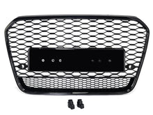 Glossy Black Front Mesh Grille Grill For Audi A6 S6 C7 2011-2014