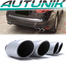 Brushed Silver Exhaust Pipe Muffler Tips For Porsche Cayenne V8 GTS Turbo S 11-14 et9