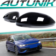 Glossy Black Side Mirror Cover Caps Replacement for VW Golf MK8 2022+ No Assist
