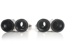 Gloss Carbon Fiber Dual Exhaust Tips Black for BMW 5 Series F10 F11 55-59mm Pipes