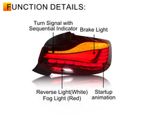 LED Rear Tail Lights Red Lens for BMW 2 Series F22 F23 M2 F87 2014-2021 Sequential