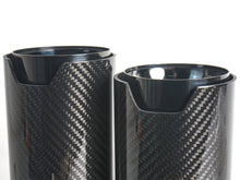 Gloss Carbon Fiber Dual Exhaust Tips Black for BMW 5 Series F10 F11 55-59mm Pipes