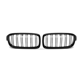 Kidney Grill Grille Gloss Black Twin Bar For BMW F30 F31 3 Series 2012-2018